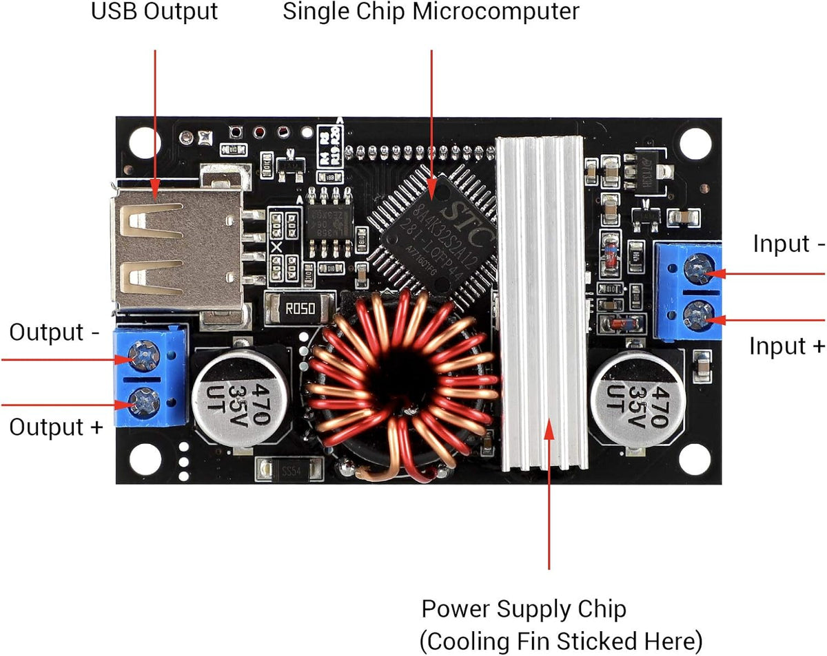 DC 6-30V to DC 0.5-30V Adjustable Voltage Converter 4A 60W Step Up Down Transformer Board with LCD Display Pack of 2 I5768