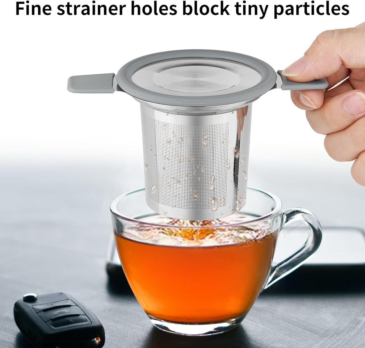 Stainless Steel Extra Fine Mesh Tea Infuser Strainer with Double Handles O1750