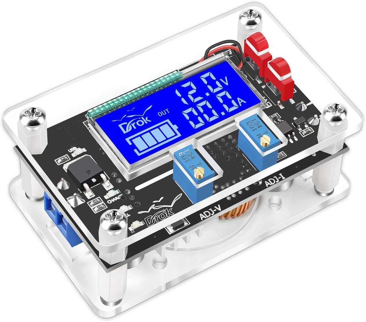 DC 6-30V to DC 0.5-30V Adjustable Voltage Converter 4A 60W Step Up Down Transformer Board with LCD Display Pack of 2 I5768