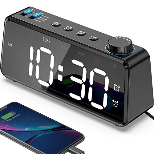 6.5'' Large Display Digital FM Radio Alarm Clock with USB Charging Port F2281