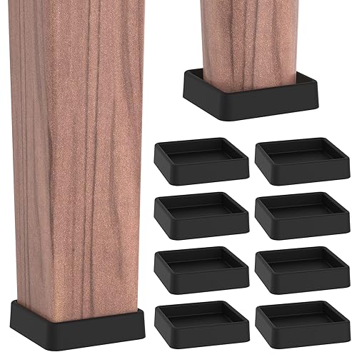 8 Pcs Non Slip Rubber Furniture Coasters Black O325892