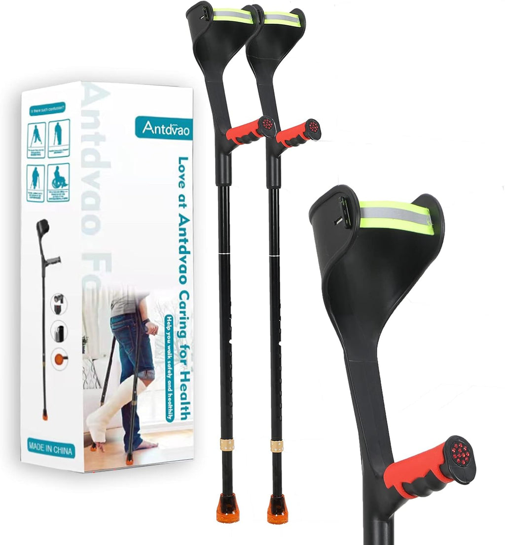 Red Lightweight Adjustable Forearm Crutches B8995