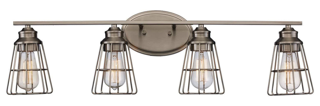 Brushed Nickel 4 Light Steel Cage Sconce T462050