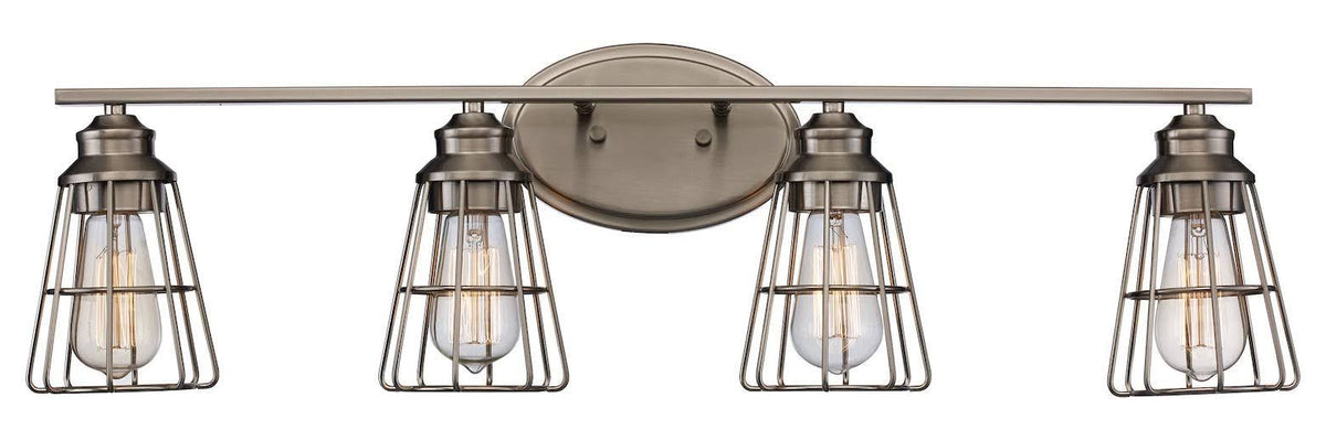 Brushed Nickel 4 Light Steel Cage Sconce T462050