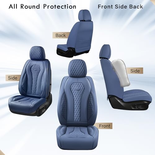 Black Leather Car Seat Covers Full Set Y2940