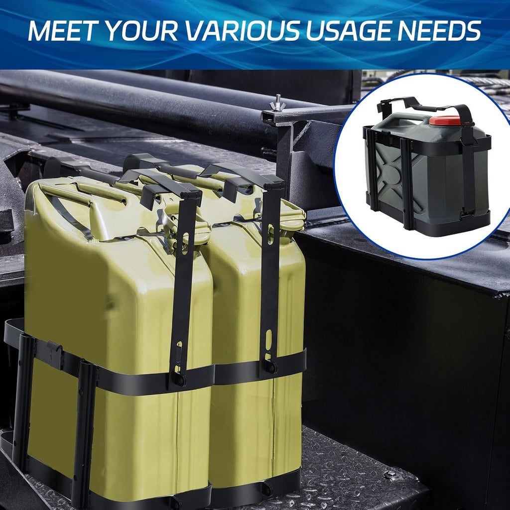 2 Pcs 5 Gallon 20 Liter Metal Lockable Jerry Can Mount Holder Black T180674