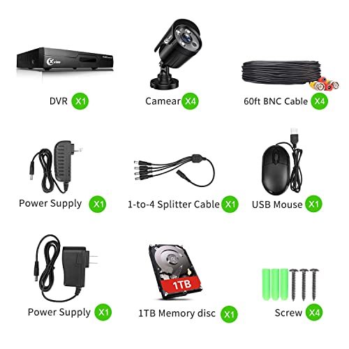 8CH 1080P Home Security Camera System with 1TB Hard Drive W78187