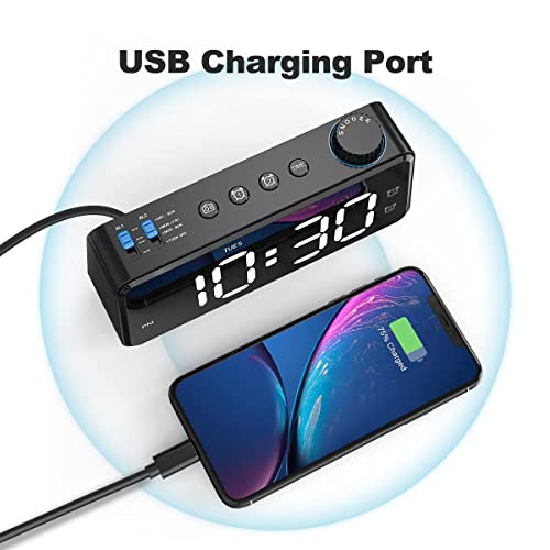 6.5'' Large Display Digital FM Radio Alarm Clock with USB Charging Port F2281