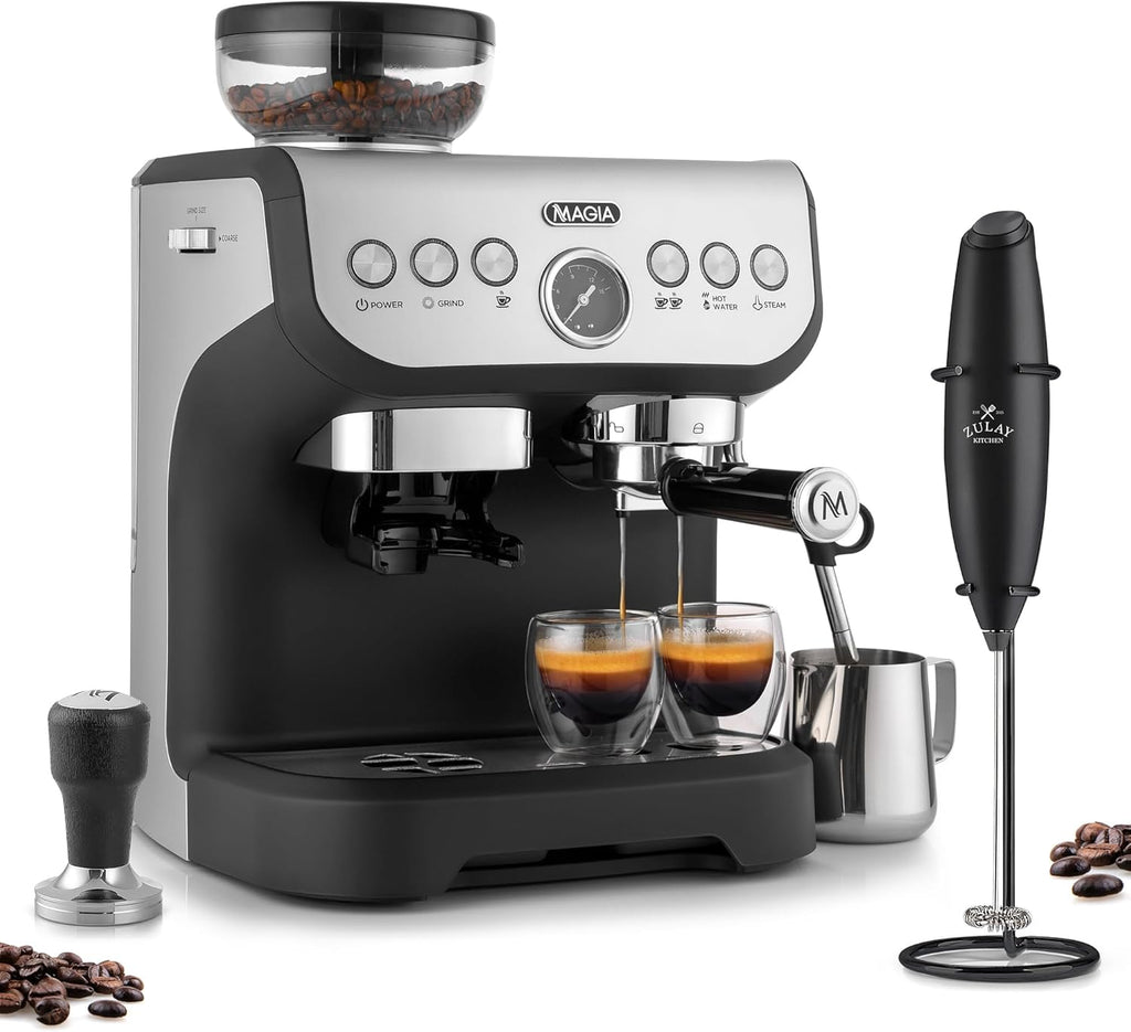 Manual Espresso Machine with Grinder and Milk Frother U574942