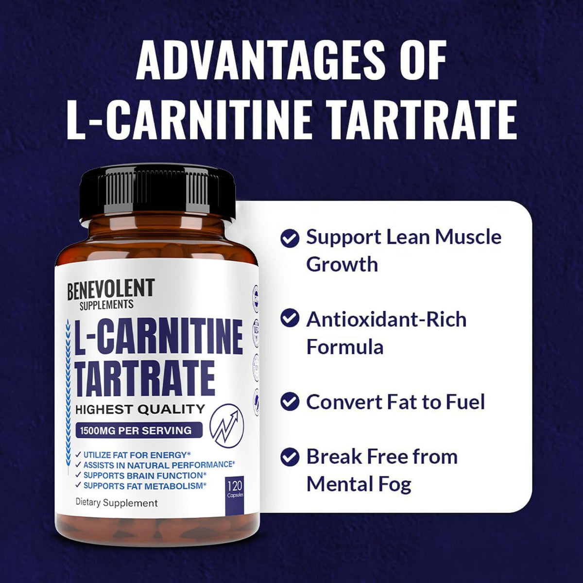 120 Non-GMO L-Carnitine Tartrate Capsules P35231