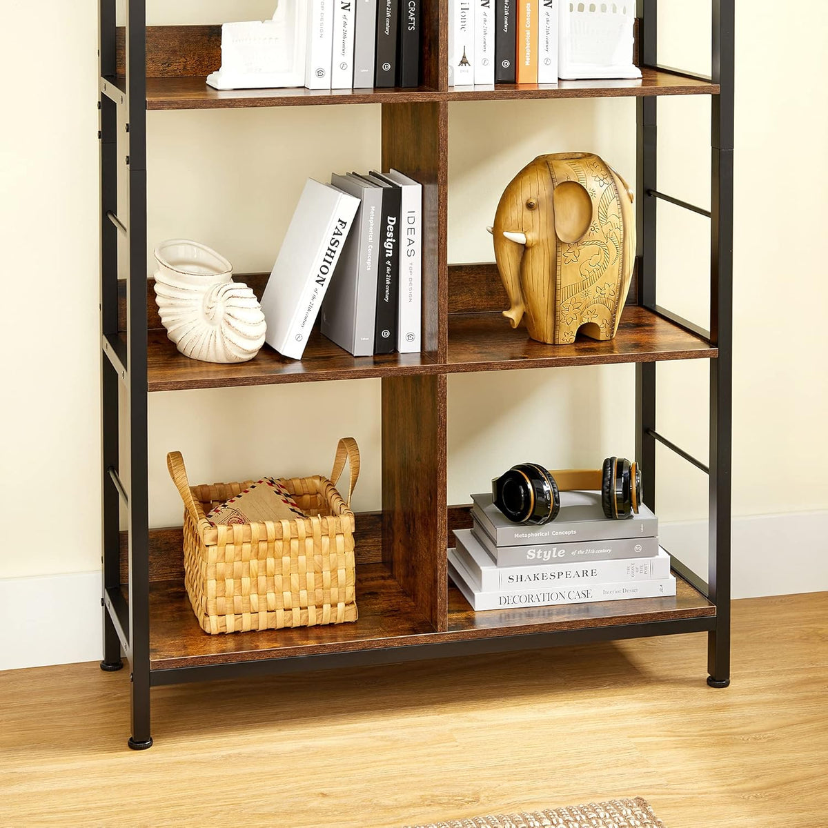 4-Tier Bookcase with 8 Cubes U2611
