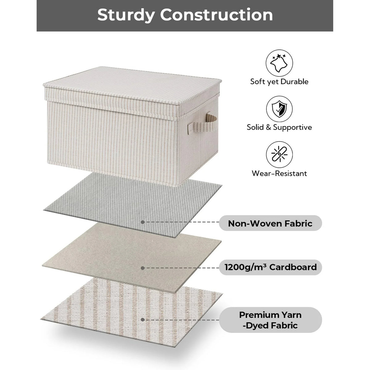 Gray Large 3-Pack Storage Bins with Lid M320