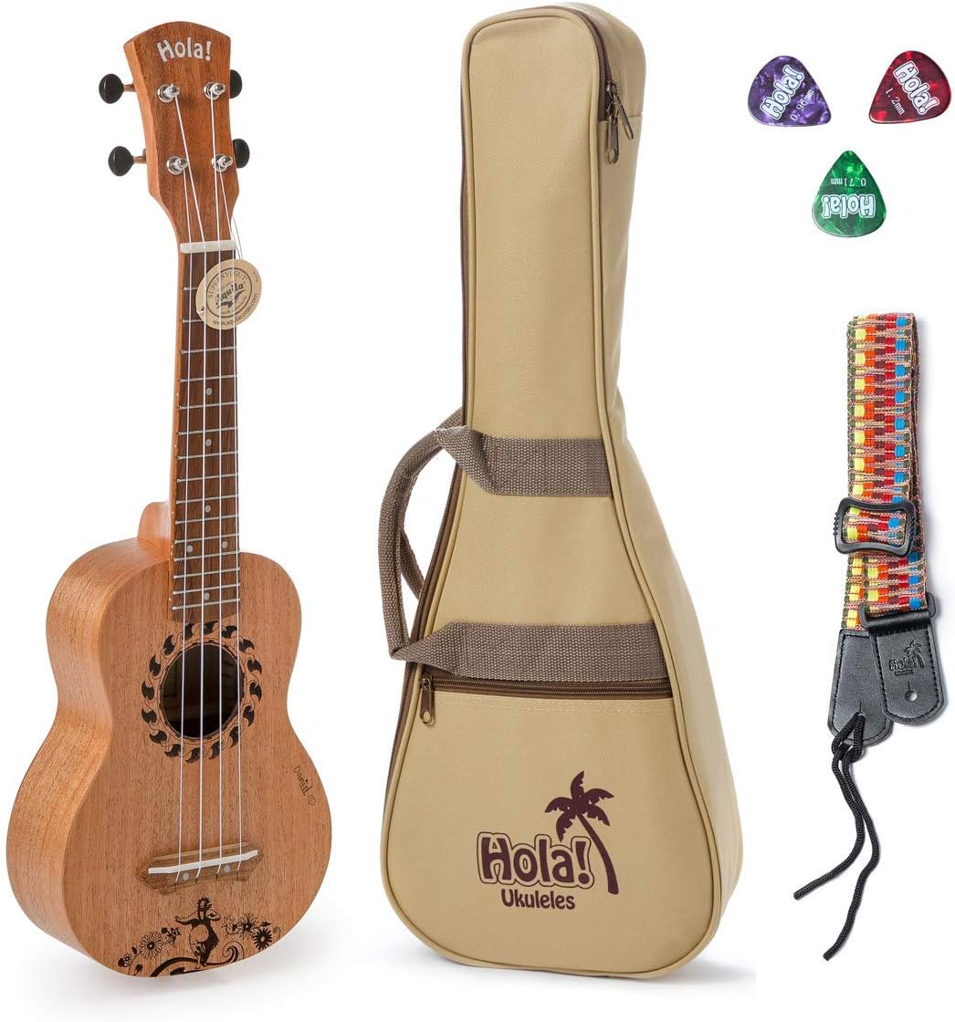Mahogany Soprano Ukulele Bundle with Padded Gig Bag Y508