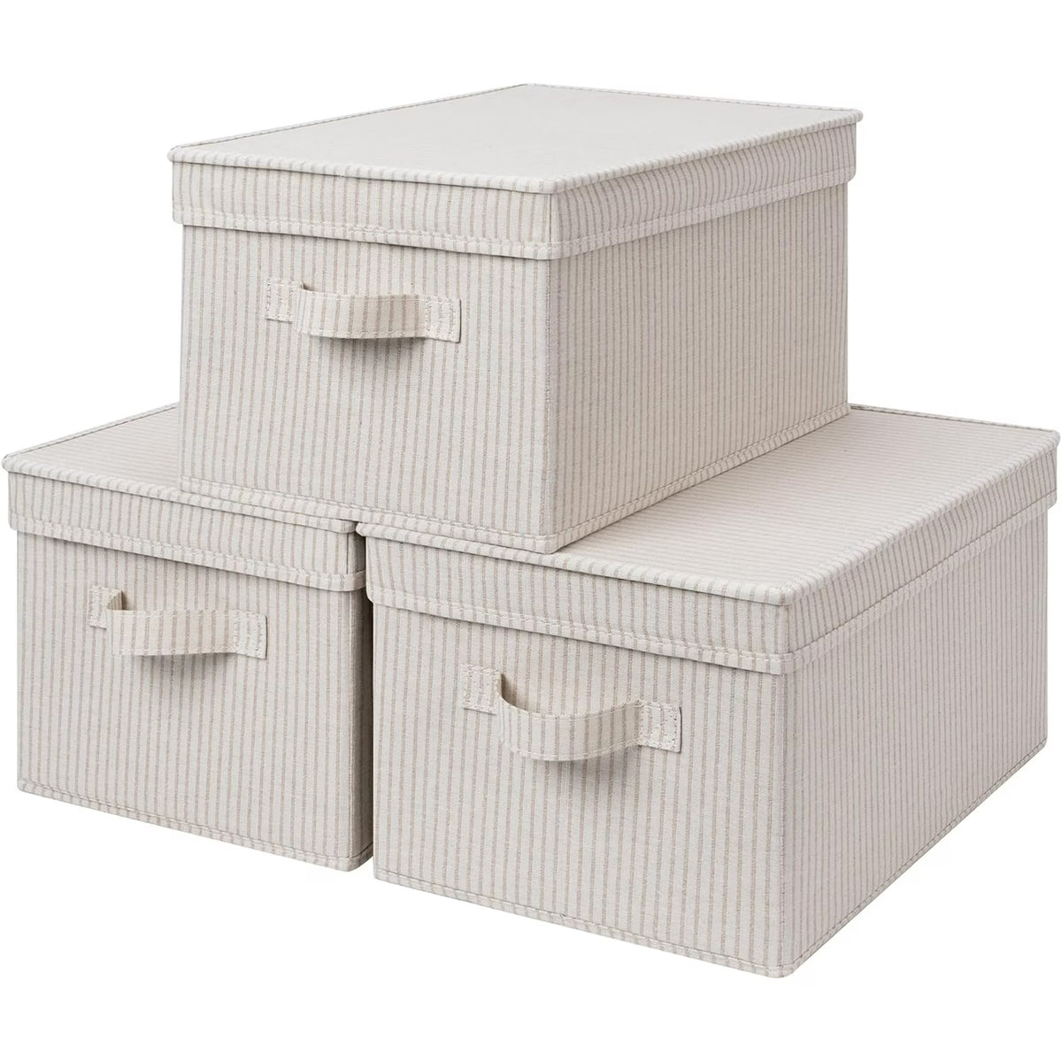 Gray Large 3-Pack Storage Bins with Lid M320