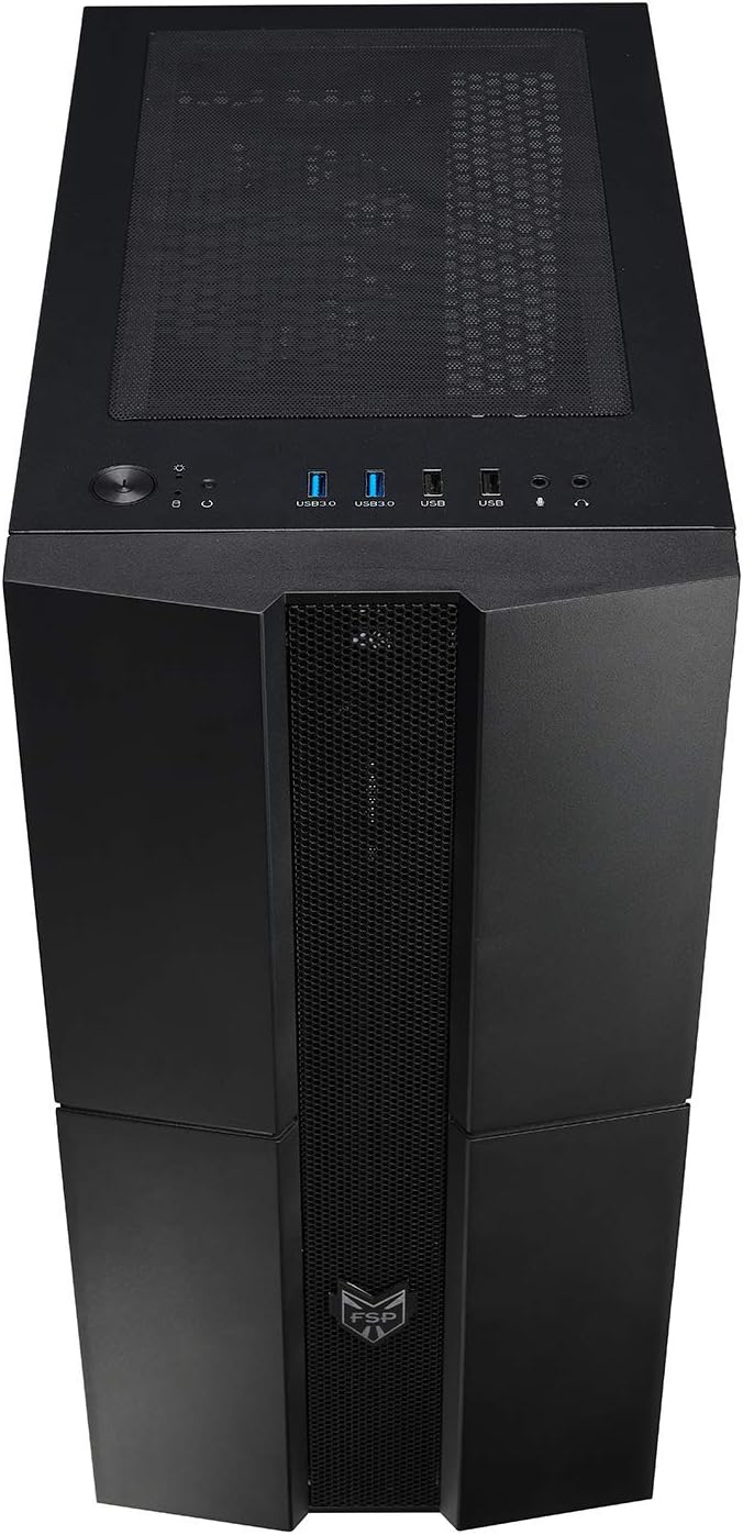 ATX Mid Tower PC Gaming Case with Tempered Glass Side Panel A57056