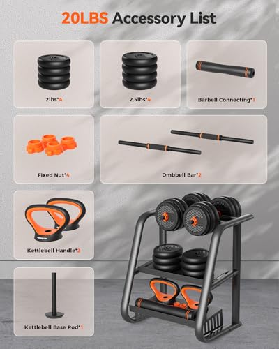 Adjustable Dumbbells Set with Connector Y2853