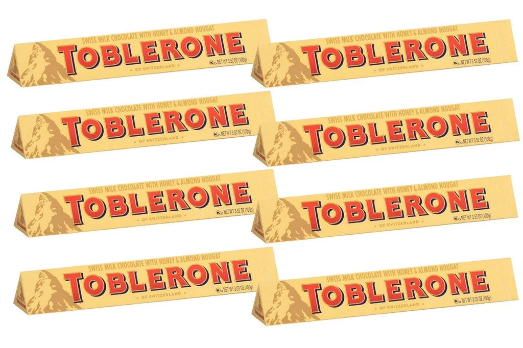 Swiss Milk Chocolate with Honey and Almond Nougat, 100 gram (Pack of 8) O909