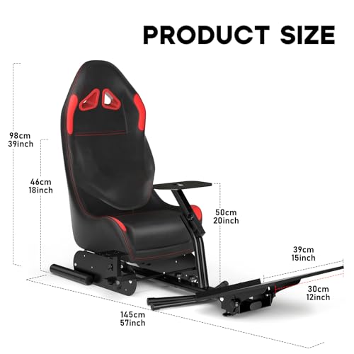 Racing Simulator Cockpit Steering Wheel Stand with Seat Gaming Chair D487