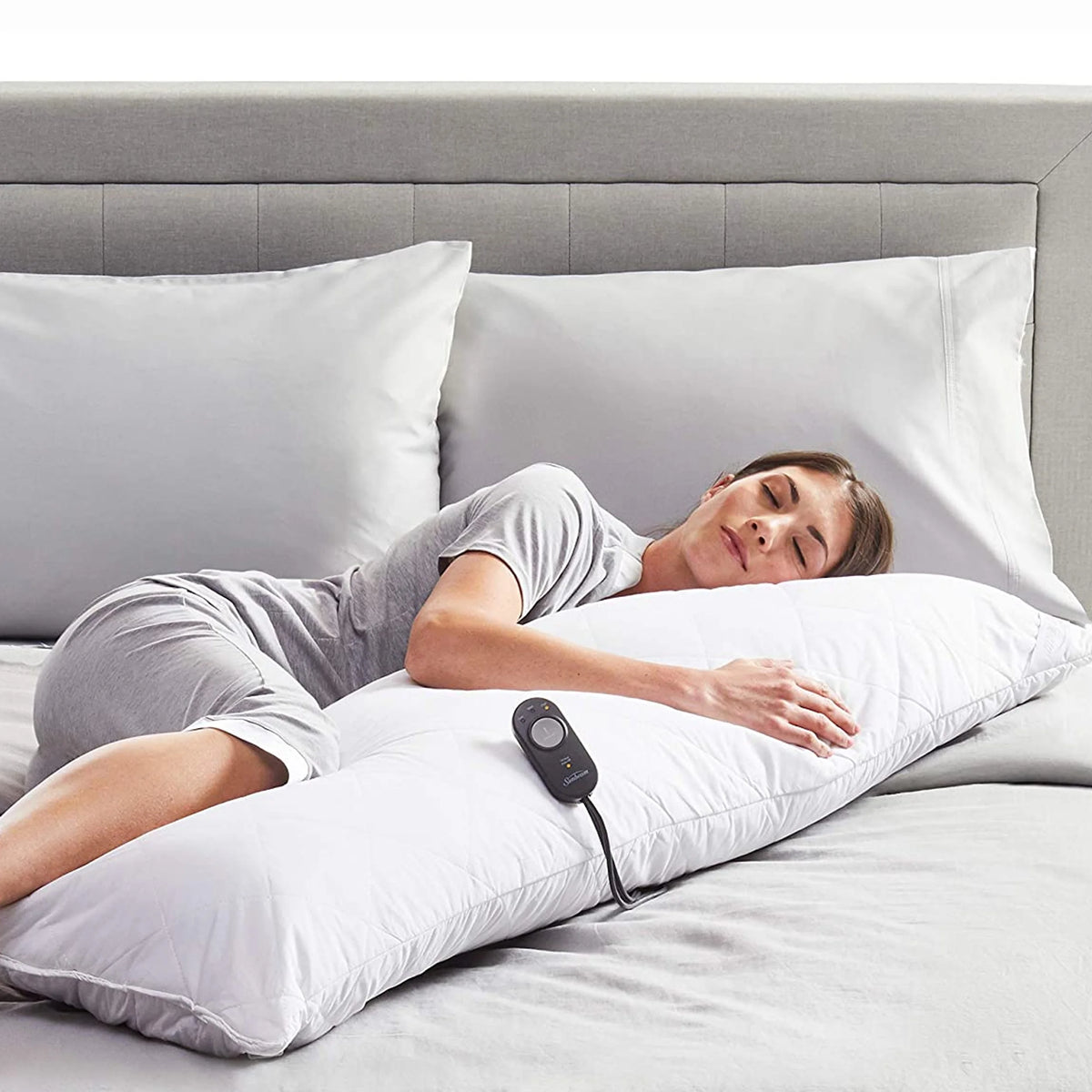 Full Size Heated Blanket with Heated Body Pillow W414106