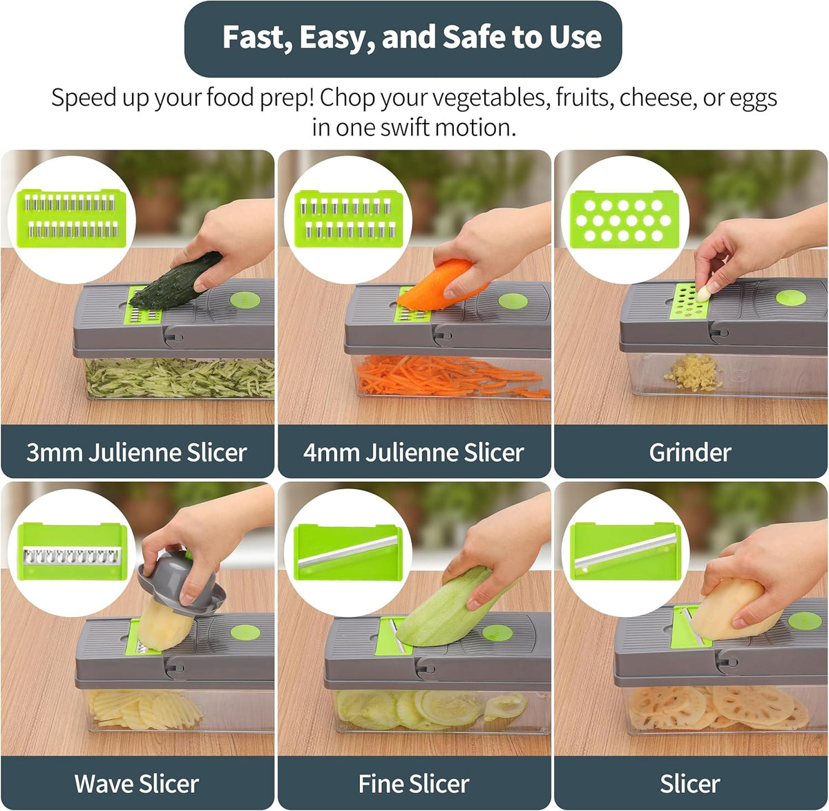 17 in 1 Multifunctional Vegetable Chopper with Container and 10 Blades W502