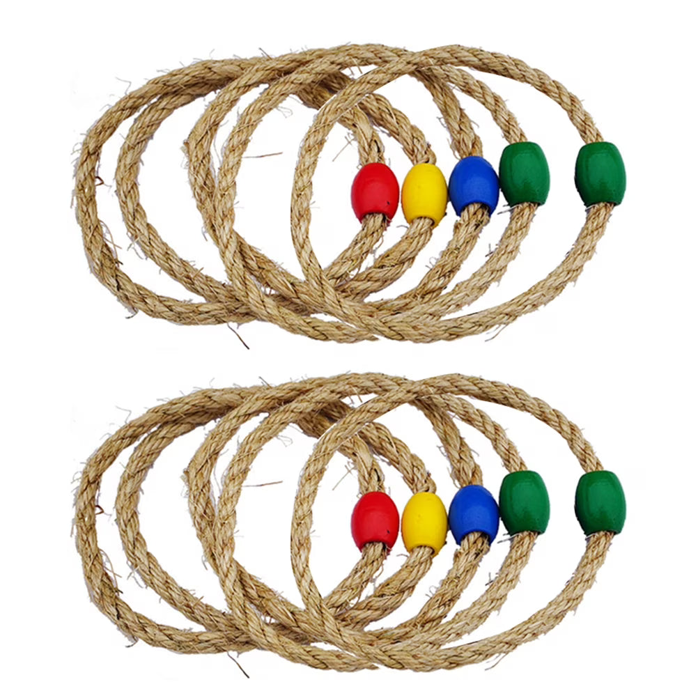 Natural Rope Ring Toss Wooden Toy Beach Toys U293684