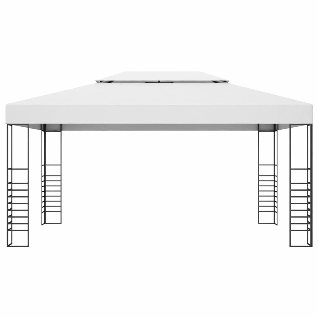 White Powder-Coated Steel Garden Gazebo W390