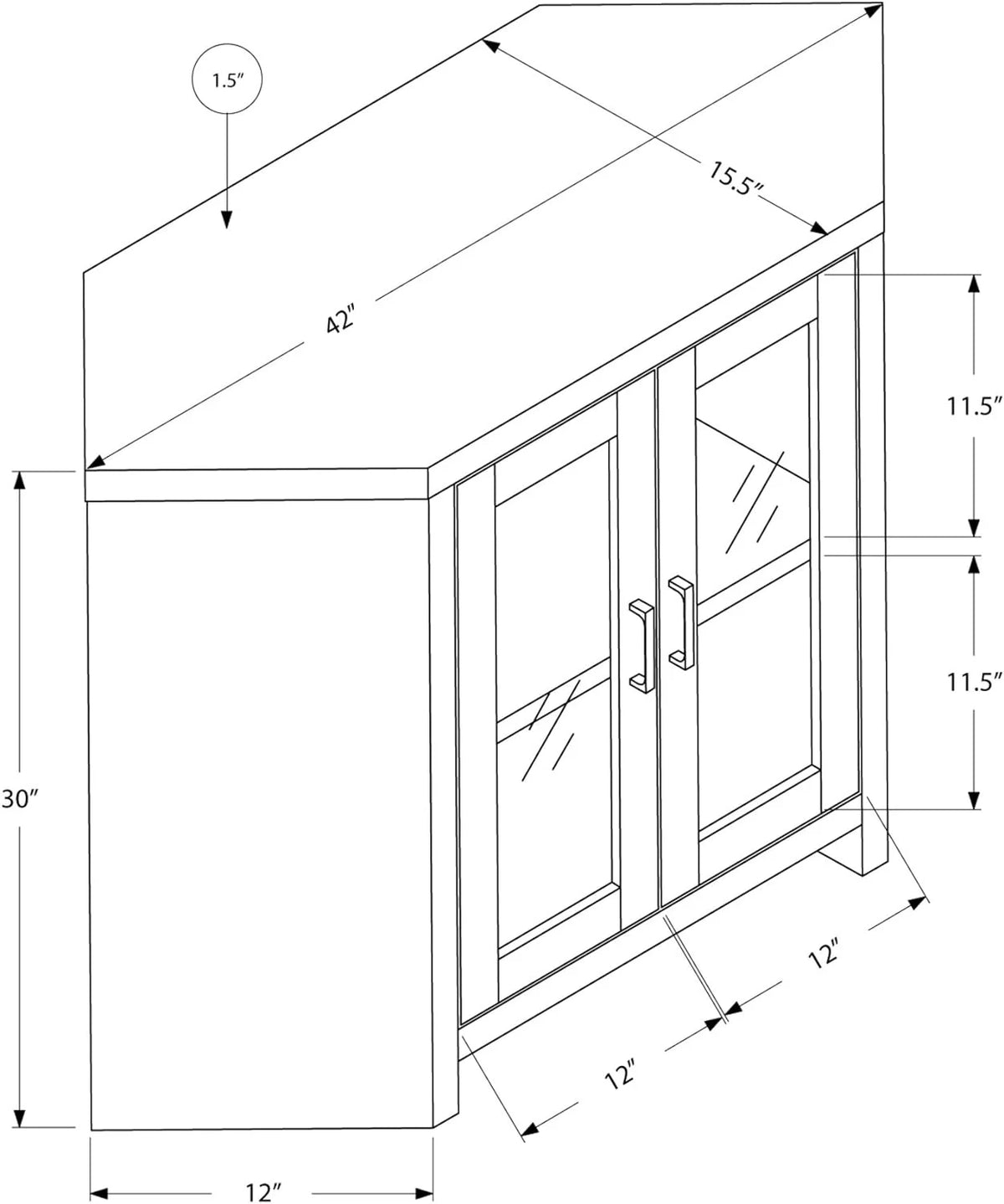 Corner TV Stand with Glass Doors, 42" F351703
