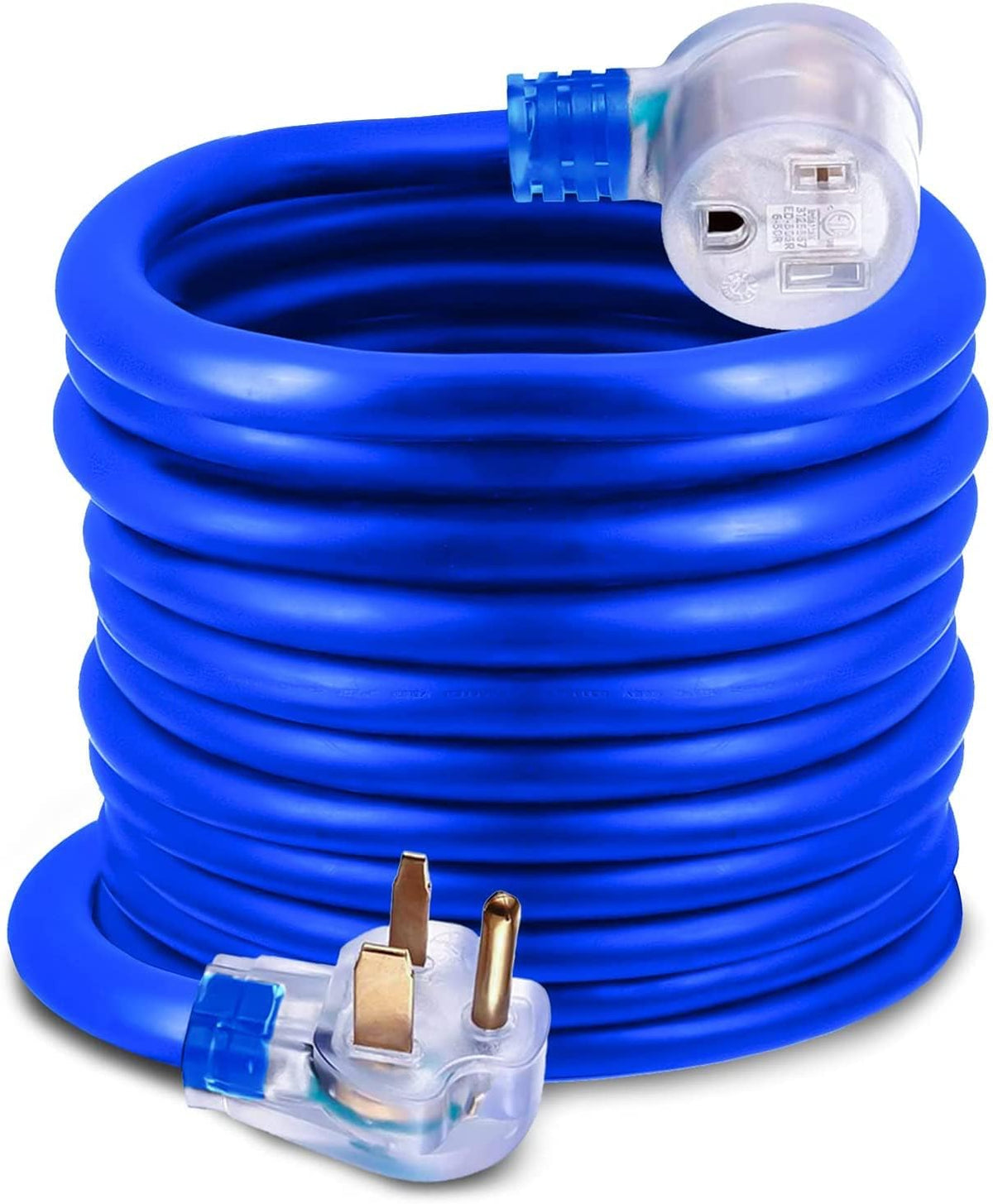 3 Prong 50 Amp Generator Extension Cord 23FT 6-50R Female 6-50P Male 125/250V 12000W 12AWG SJTW Pack of 2 V365596