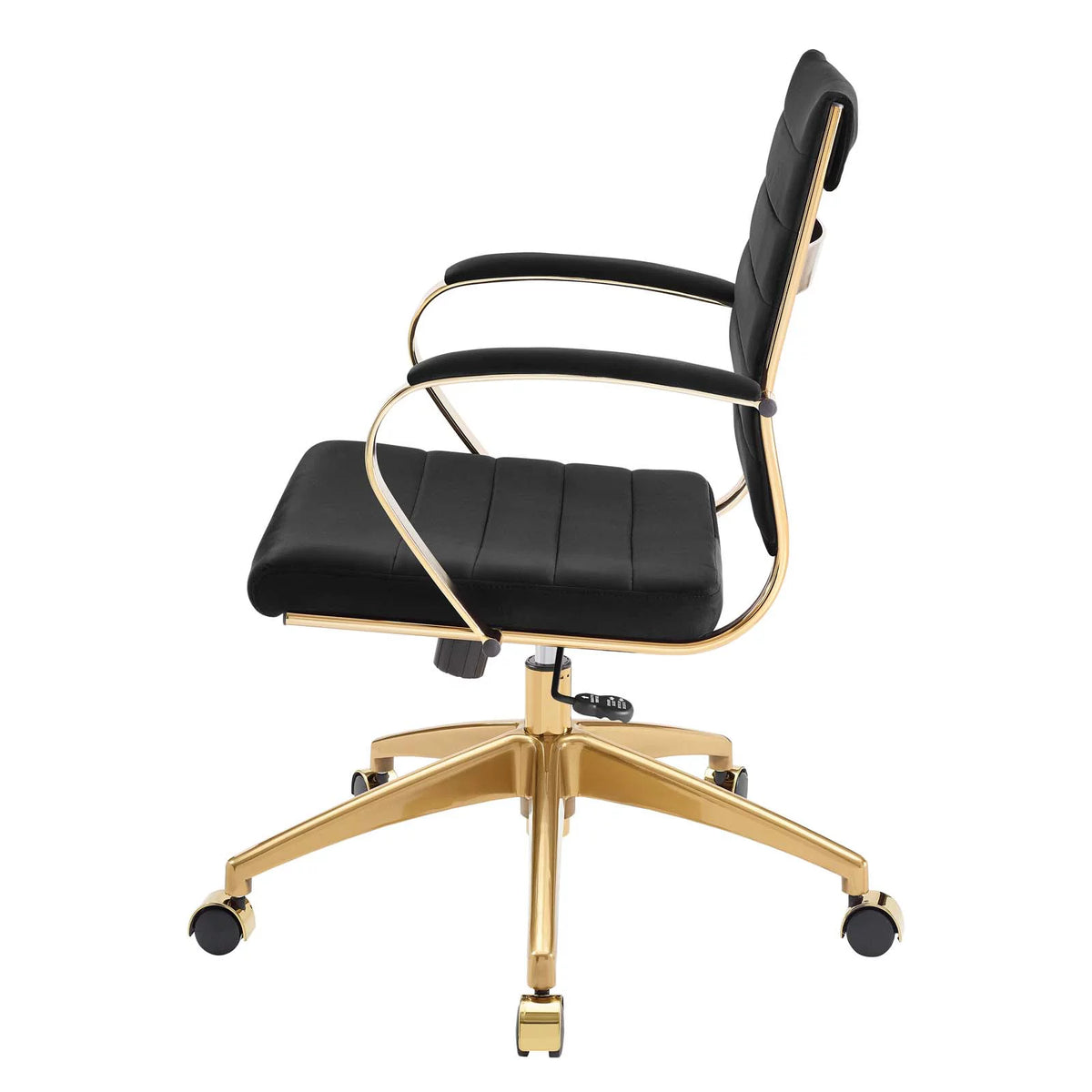 Black Velvet Computer Work Desk Chair U23730