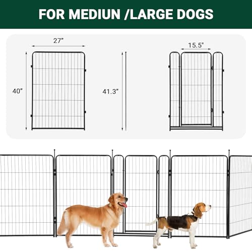 40 inch 18 Ft 8 Panels Heavy Duty Metal Dog Playpen P668