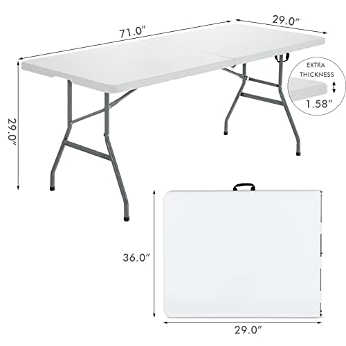 6ft White Folding Table P12397