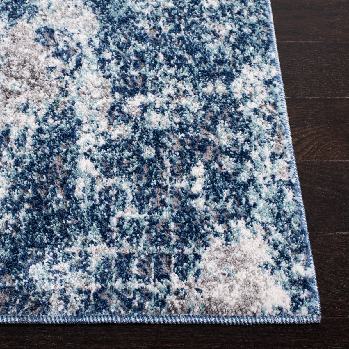Navy Grey Abstract Area Rug 6' x 9' N4770