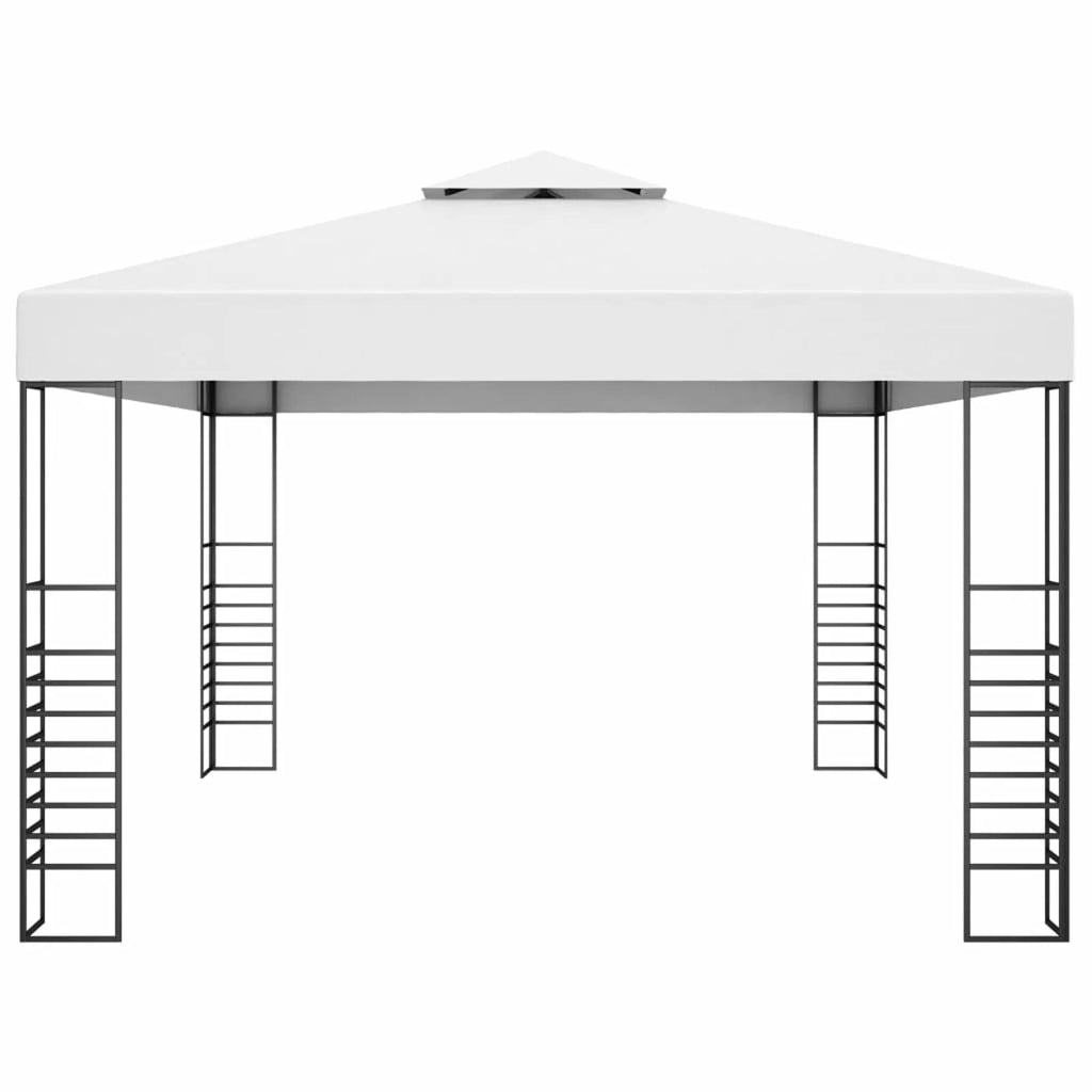 White Powder-Coated Steel Garden Gazebo W390