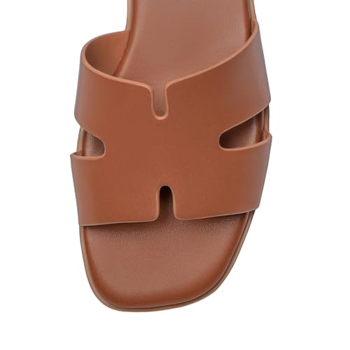 Women's Leather Slip On Flat Sandals W49494