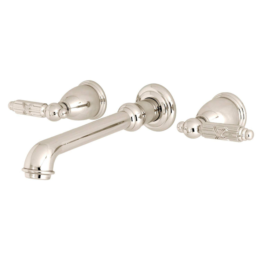 Polished Nickel 8-Inch Center Wall Mount Bathroom Faucet E165008