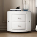 White 2 Drawer PU Leather Upholstered Nightstand M221050