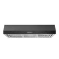 36 in. W Convertible Under Cabinet Range Hood in Black with LED Lighting and Charcoal Filter M67160