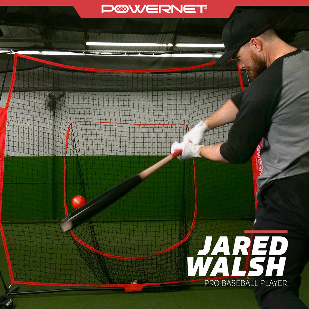 7x7 Baseball Softball Hitting Net with Weighted Heavy Ball and Carry Bag A22998