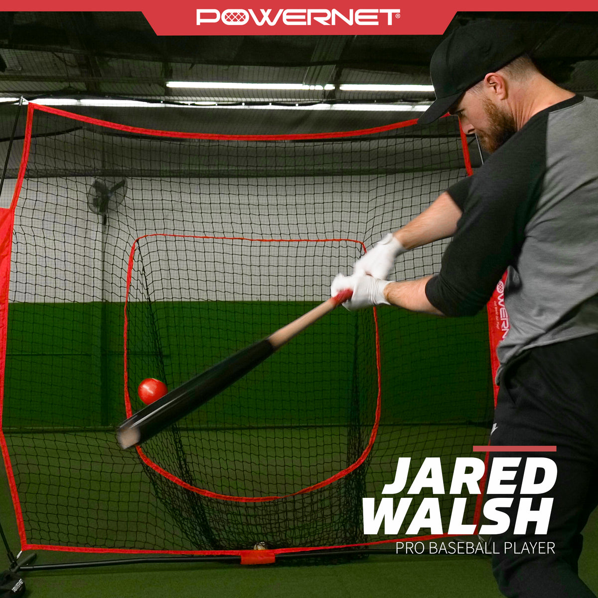 7x7 Baseball Softball Hitting Net with Weighted Heavy Ball and Carry Bag A22998
