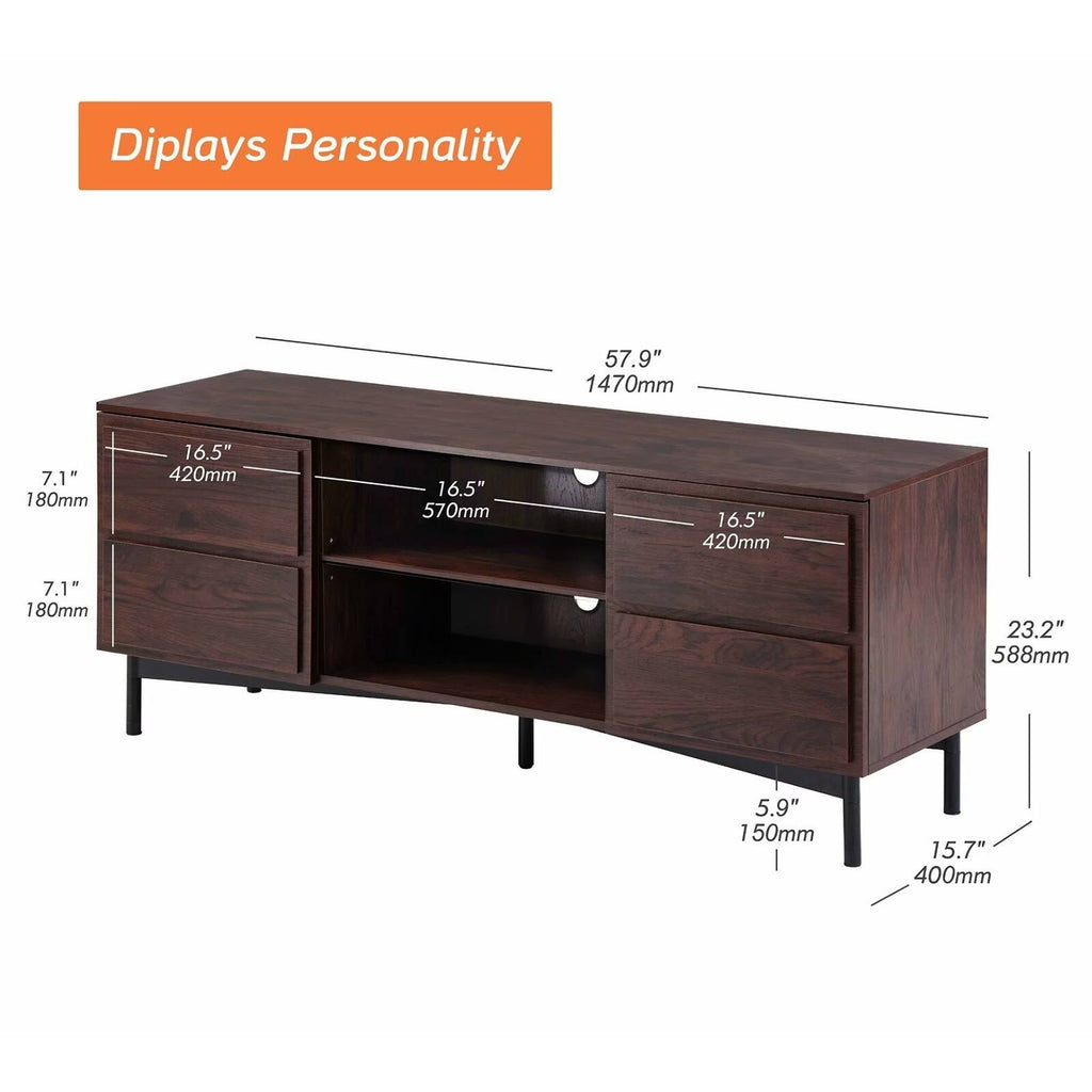 Walnut Media TV Stand O232436