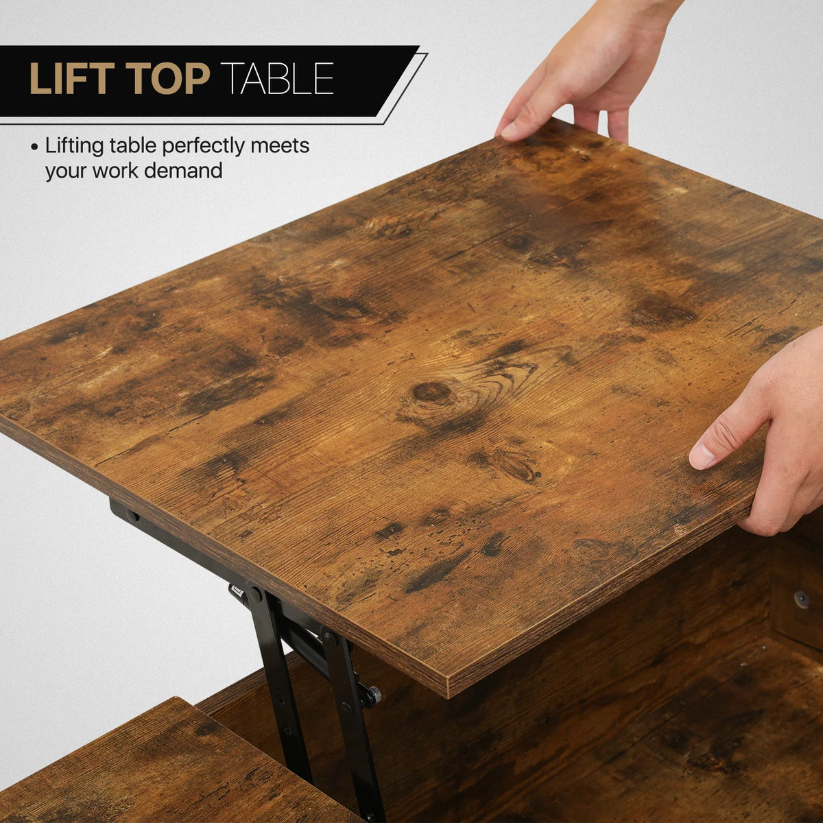 Wood Lift Top Coffee Table with Hidden Storage B635478