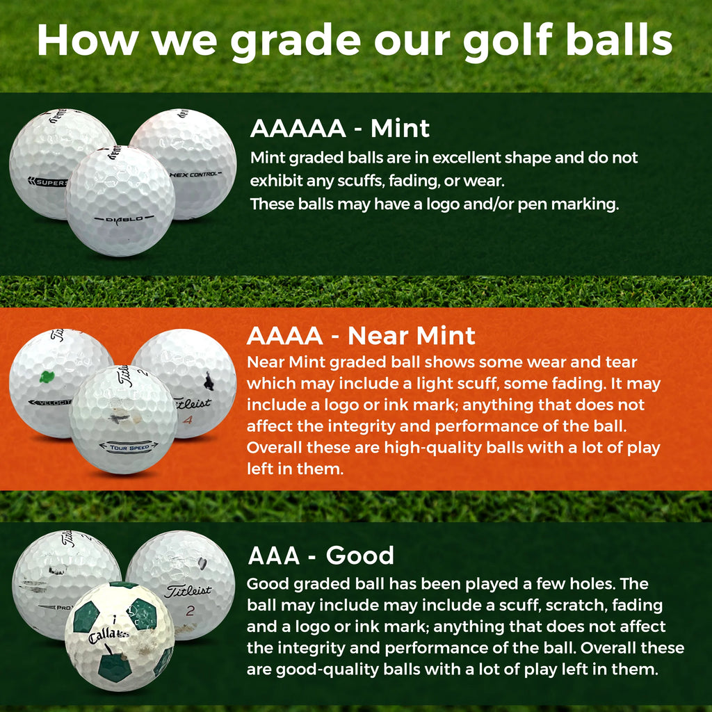 100 Pack Recycled Golf Balls with 15 Tees and Mesh Carrying Bag F297098