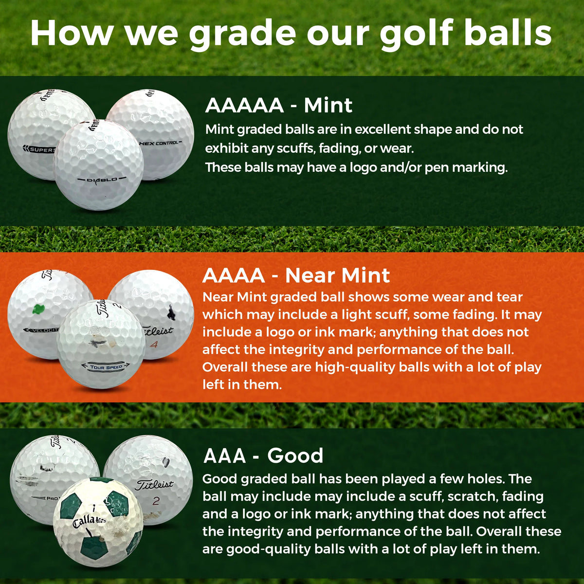 100 Pack Recycled Golf Balls with 15 Tees and Mesh Carrying Bag F297098