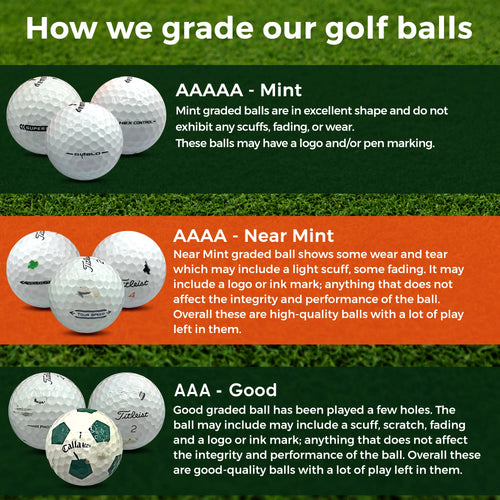 100 Pack Recycled Golf Balls with 15 Tees and Mesh Carrying Bag F297098