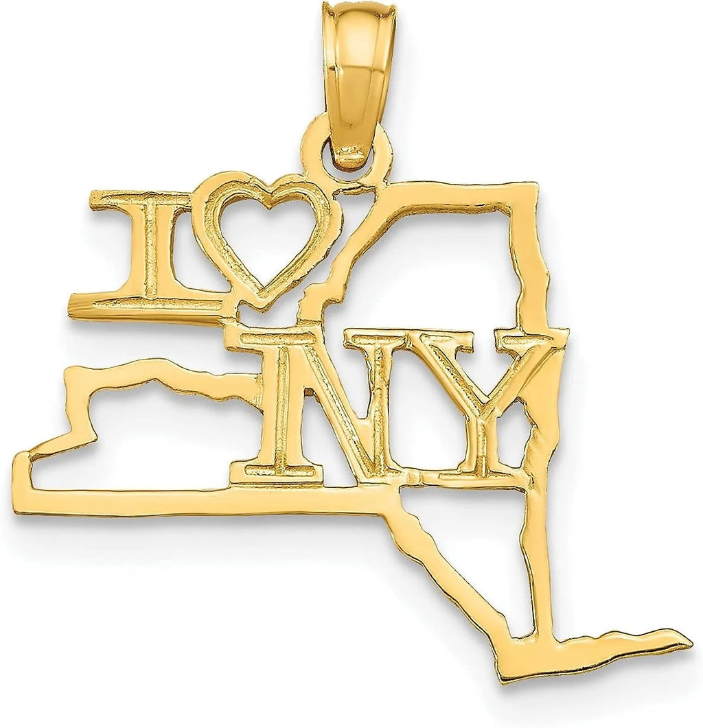10K Yellow Gold New York State Pendant X2091