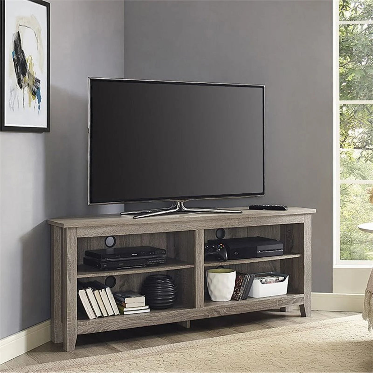 Wood Corner TV Stand S6864