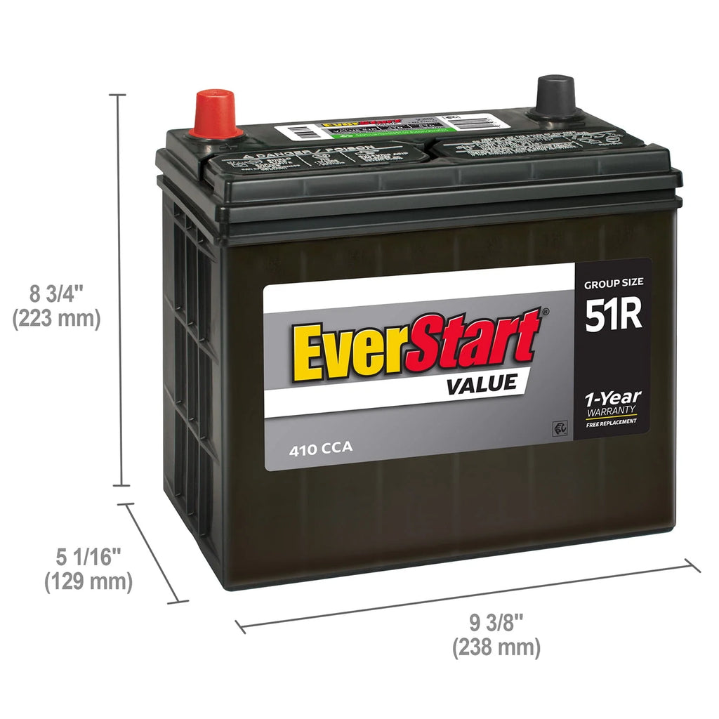 Lead Acid Automotive Battery Group Size 51R 12 Volt 410 CCA M361