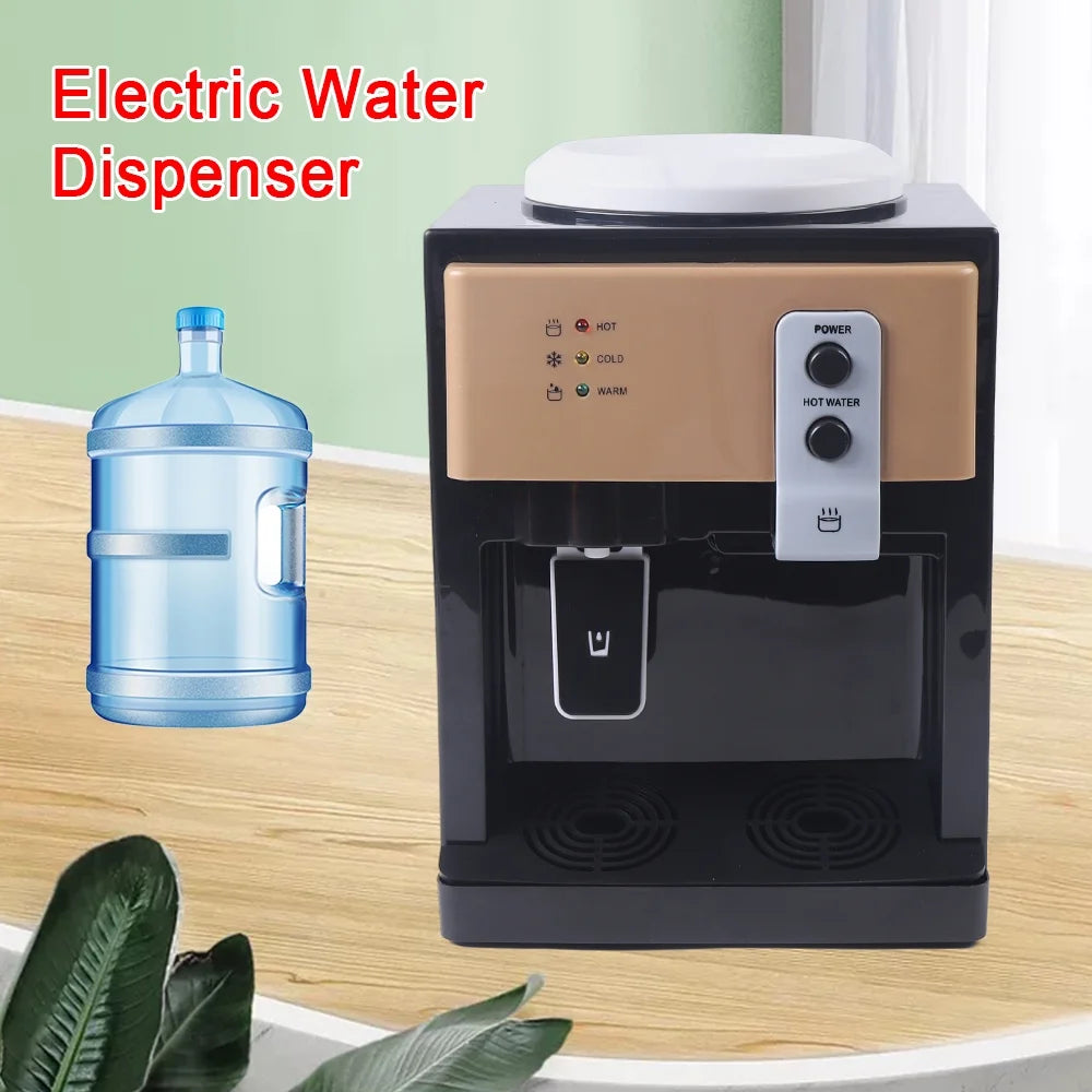 Top Loading Countertop Water Cooler Dispenser with Hot Cold and Room Temperature Water, Black S28155