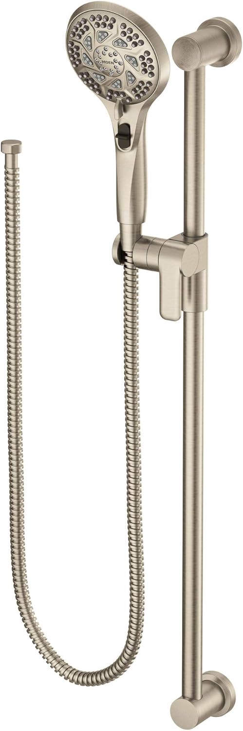 Brushed Nickel 5-Function Handshower with Slide Bar and Hose P1736