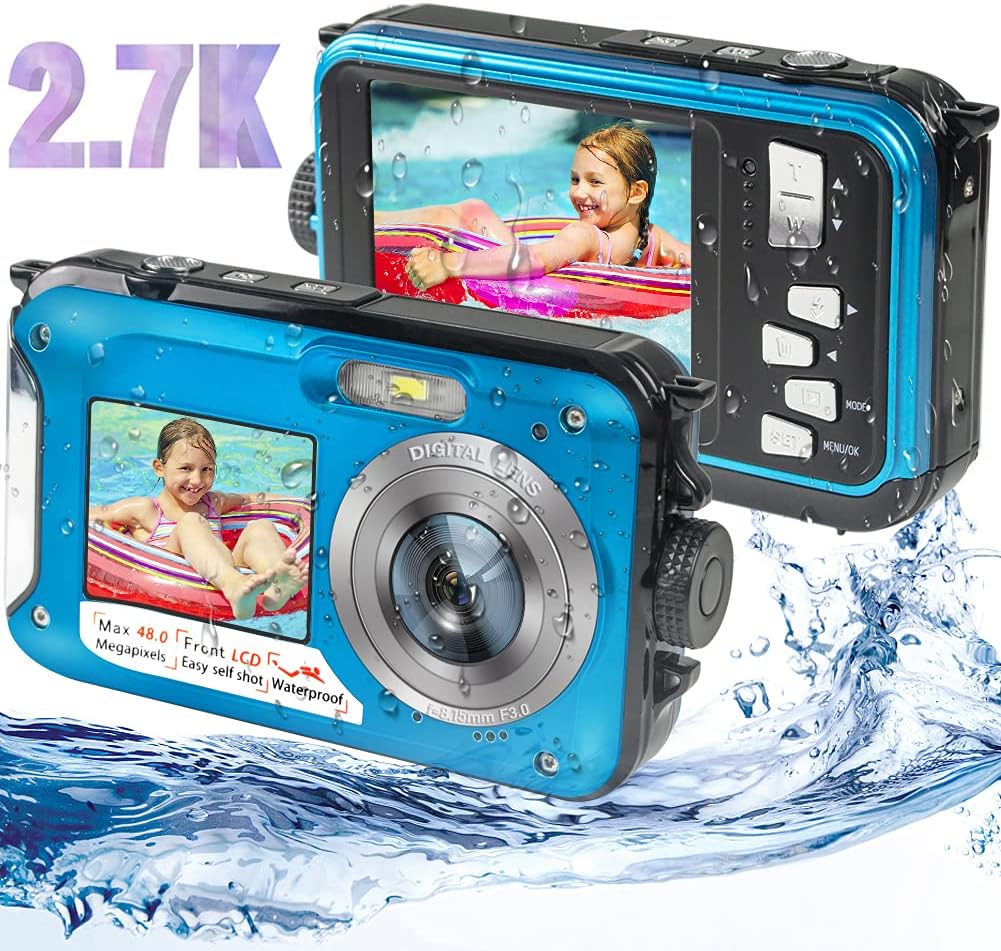 Waterproof Digital Camera 2.7K 48MP with Dual Screen L5590